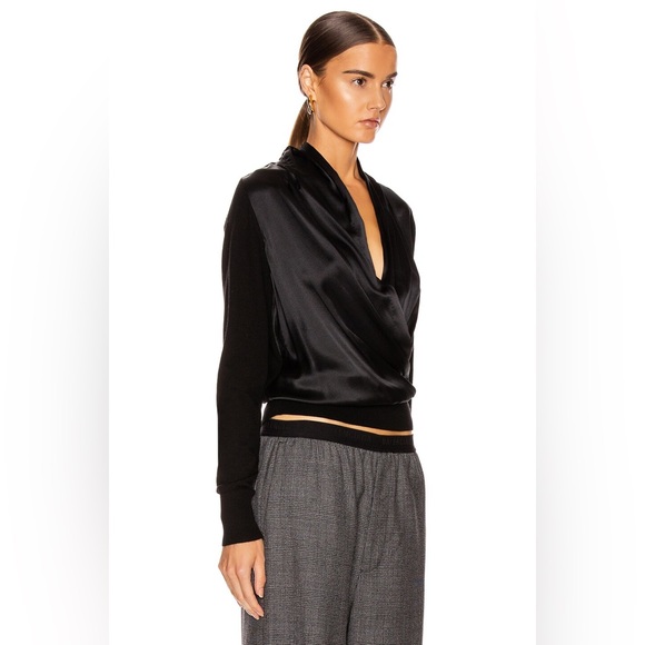 Veronica Beard Black Wrap Blouse - Picture 3 of 11